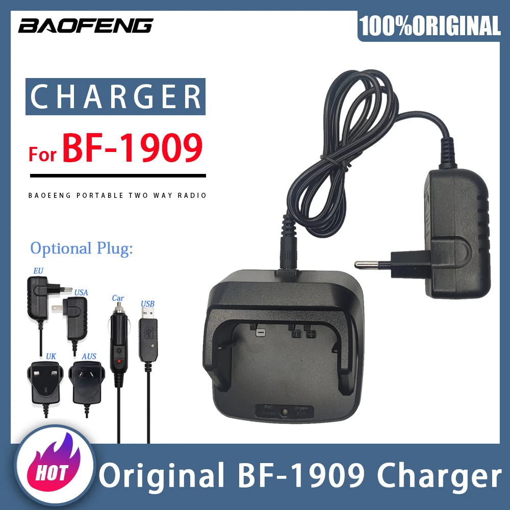 

BAOFENG Walkie Talkie BF-1909 Original Charger Base Optional Plug EU/US/AUS/UK/USB/CAR Adapter Two Way Radio BF1909 Chargers