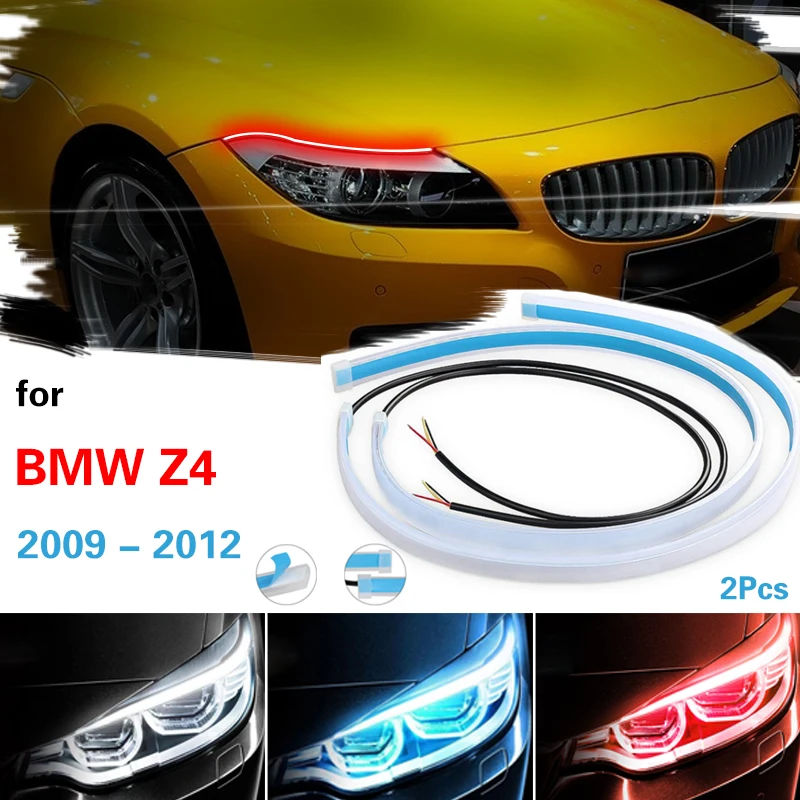 

12V LED DRL For Bmw Z4 2009-2012 Car Daytime Running Light Flexible Waterproof Flow Strip Auto Headlights Turn Signal Lamp 2pcs