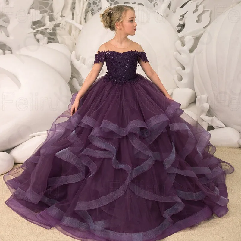 Flower Girl Lace Applique Bow Round Neck Princess Off Shoulder SleeveTulle First Communion
Flower Girl Lace Applique Bow Round Neck Princess Off Shoulder SleeveTulle First Communion