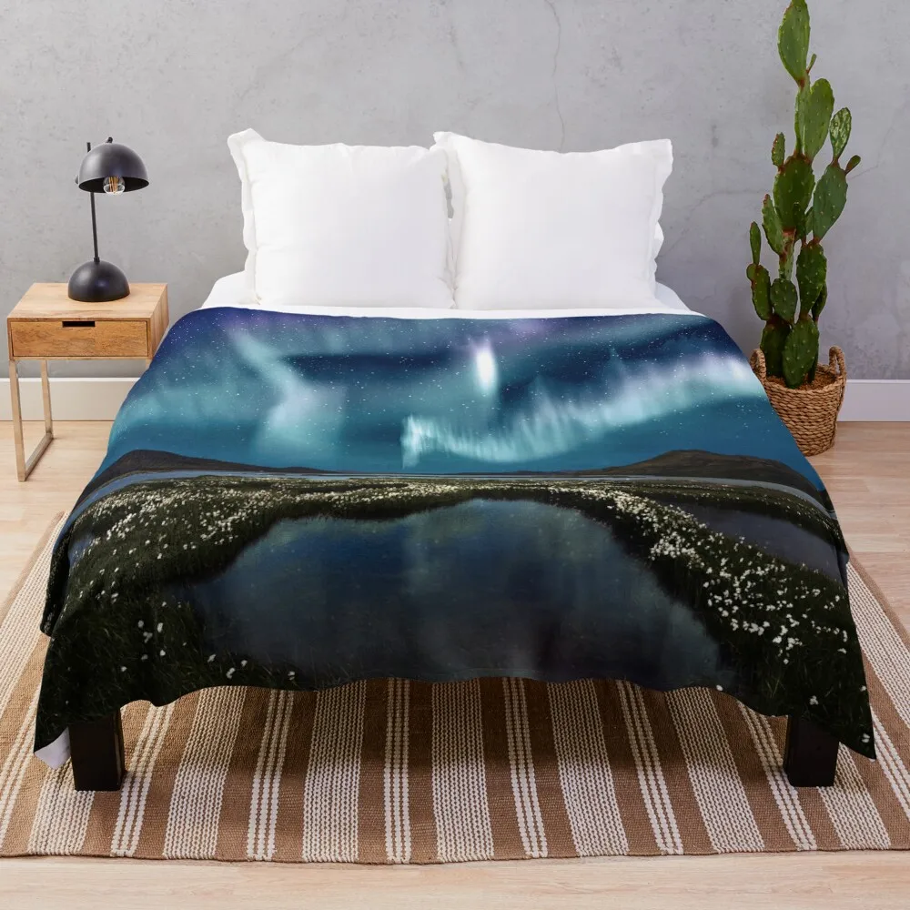 

Northern Lights Throw Blanket manga Hair sofa bed Soft Plaid for winter Blankets