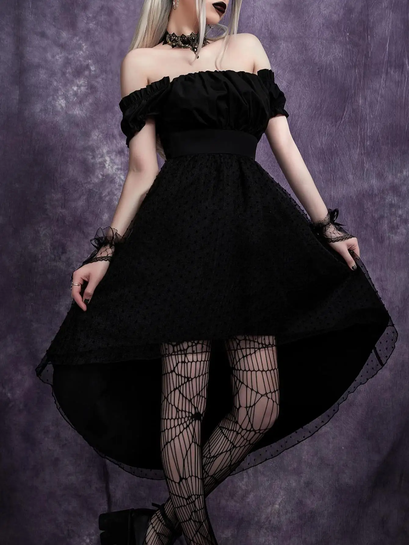 Bold Shade Gothic Off Shoulder Milkmaid Elegant Dresses Dark Grunge Mesh Patchwork Evening Outfit Women Sexy Ruched Black Outfit
Bold Shade Gothic Off Shoulder Milkmaid Elegant Dresses Dark Grunge Mesh Patchwork Evening Outfit Women Sexy Ruched Black Outfit