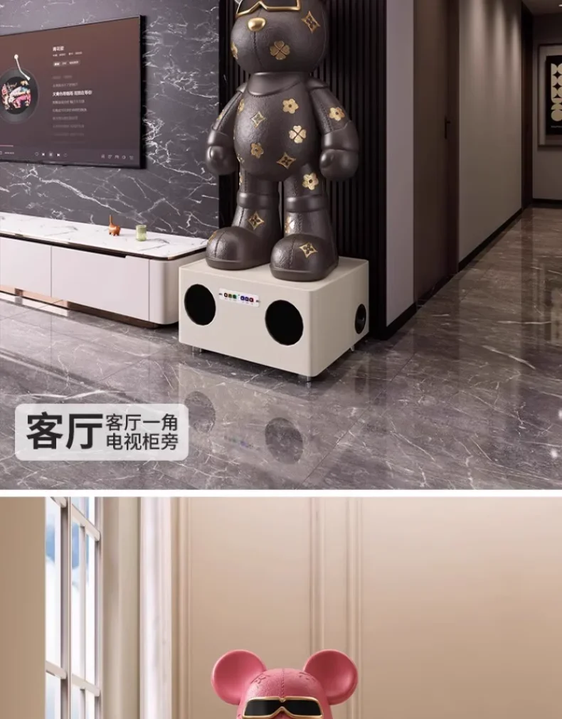 Light Luxury Large Trendy Bear-shaped Decorative Ornaments with LED Light-emitting Base, Suitable for Home Decoration Light Luxury Large Trendy Bear-shaped Decorative Ornaments with LED Light-emitting Base, Suitable for Home Decoration