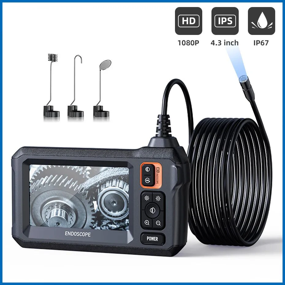 

Car Industry Endoscope Camera 4.3 Inch Explorer Inspection Borescope 2.7CM Lens Snake Mini Camera IP67 Waterproof Pipe For Car