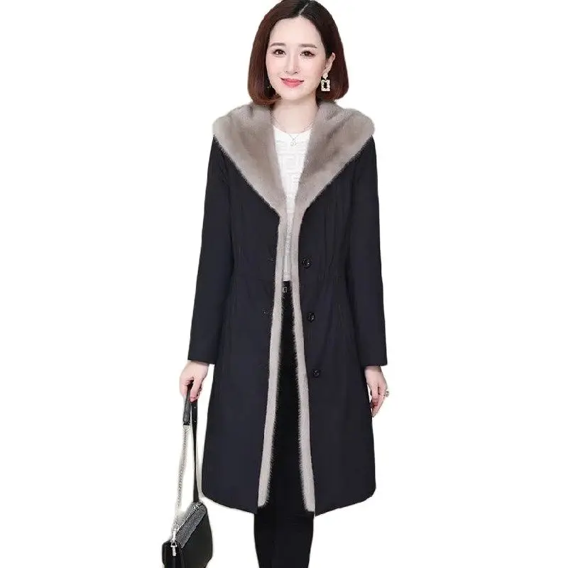 Fur Collar Coat Women Jackets Winter New Fashion Waterproof Sable Hair Coat Single Breasted Thick Warm Female Mid Long Outerwear
Fur Collar Coat Women Jackets Winter New Fashion Waterproof Sable Hair Coat Single Breasted Thick Warm Female Mid Long Outerwear