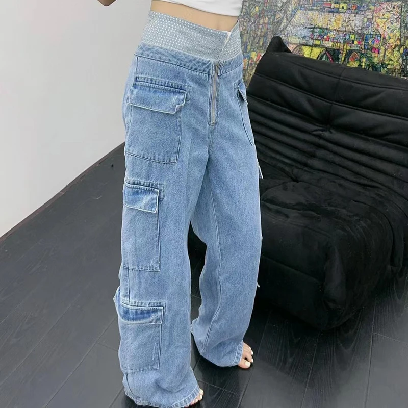 Vintage washed jeans, waistband rhinestone heavy work pants Y2K Holiday, Spring, New, 2024 Women's Pants
Vintage washed jeans, waistband rhinestone heavy work pants Y2K Holiday, Spring, New, 2024 Women's Pants