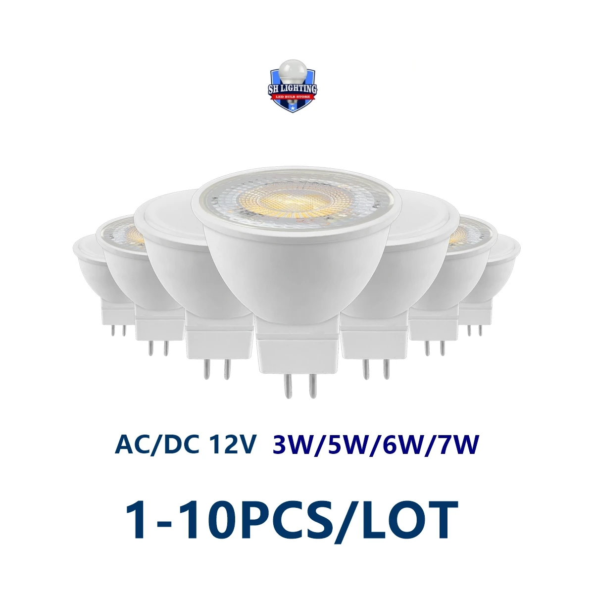 

LED low voltage AC/DC12V spotlight MR16 GU5.3 Luminous Angle 38/120 degrees 3W-7W 3000K-6000K can replace 20W 50W halogen lamp