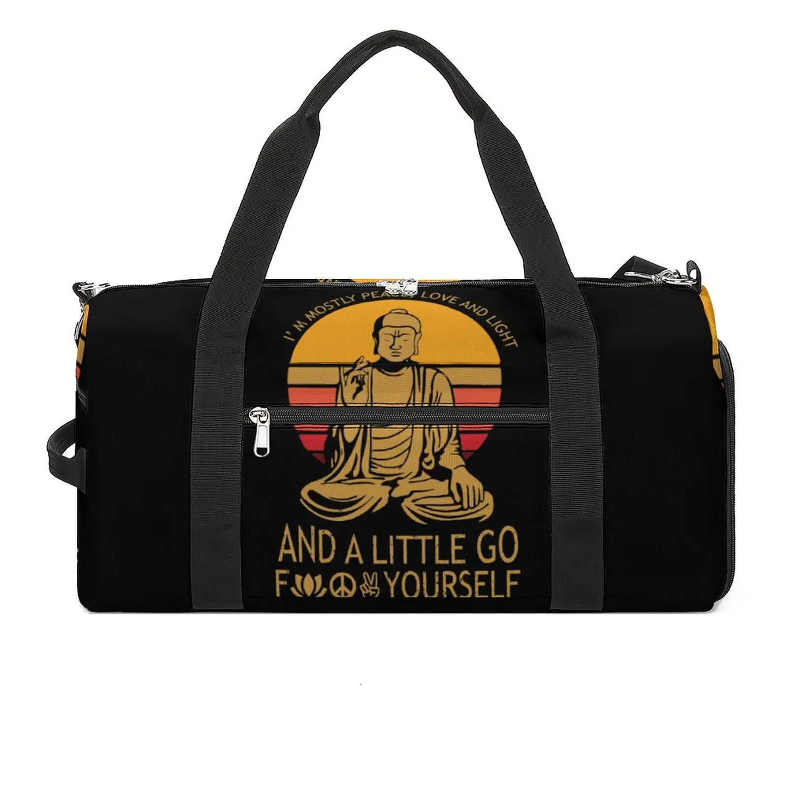 Im Mostly Peace Love And Light Sports Bags Funny Buddha Travel Gym Bag Large Cute Handbags Men Custom Oxford Fitness Bag
Im Mostly Peace Love And Light Sports Bags Funny Buddha Travel Gym Bag Large Cute Handbags Men Custom Oxford Fitness Bag