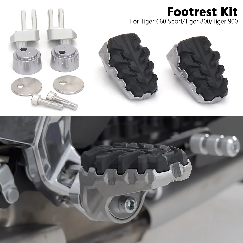 

New Footrest Footpegs Foot Rests Pedals For TIGER Tiger 900 Rally GT Pro 2019-2024 Tiger 800 XR XRT XRX XC XCA