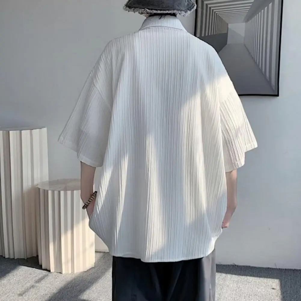 Male Casual Striped Texture Shirt Stylish Men's Single Breasted Casual Shirt Loose Fit Striped Texture Solid for Streetwear
Male Casual Striped Texture Shirt Stylish Men's Single Breasted Casual Shirt Loose Fit Striped Texture Solid for Streetwear