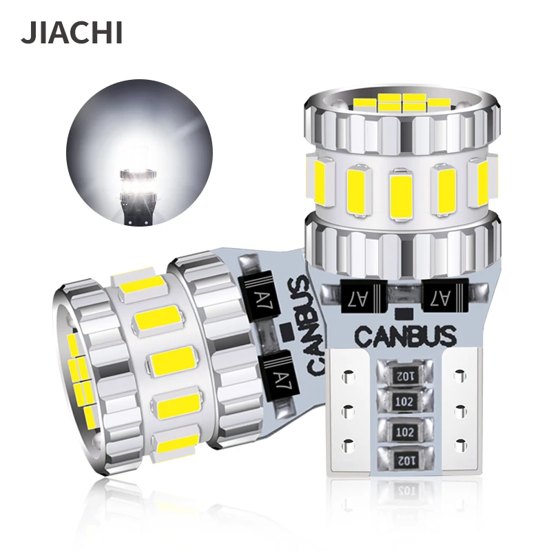 

jiachi 100X T10 W5W Led Canbus bulb 194 168 No Error 18SMD 3014 White Blue Red Yellow Led Reading Parking Light Interior Light