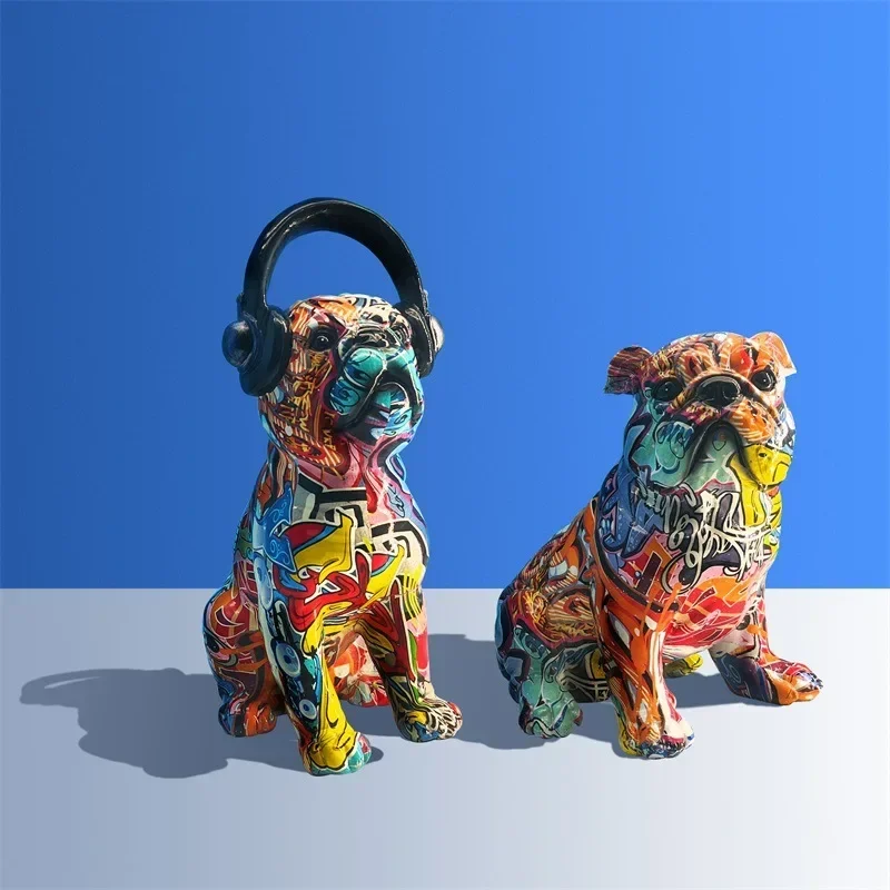 American Hippop Bulldog Statue Colorful Resin Crafts Dog Sculpture Figurine DIY Artifacts Home Decor Living Room TV Ornaments
American Hippop Bulldog Statue Colorful Resin Crafts Dog Sculpture Figurine DIY Artifacts Home Decor Living Room TV Ornaments