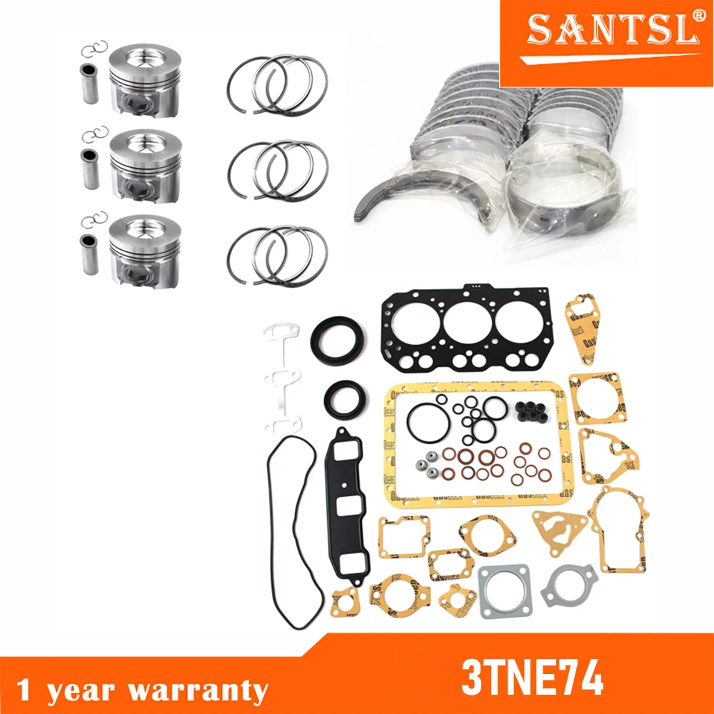 

Overhaul Rebuild Kit 3TNE74 For Yanmar Engine WACKER NEUSON RD2500 Excavator Auto Parts