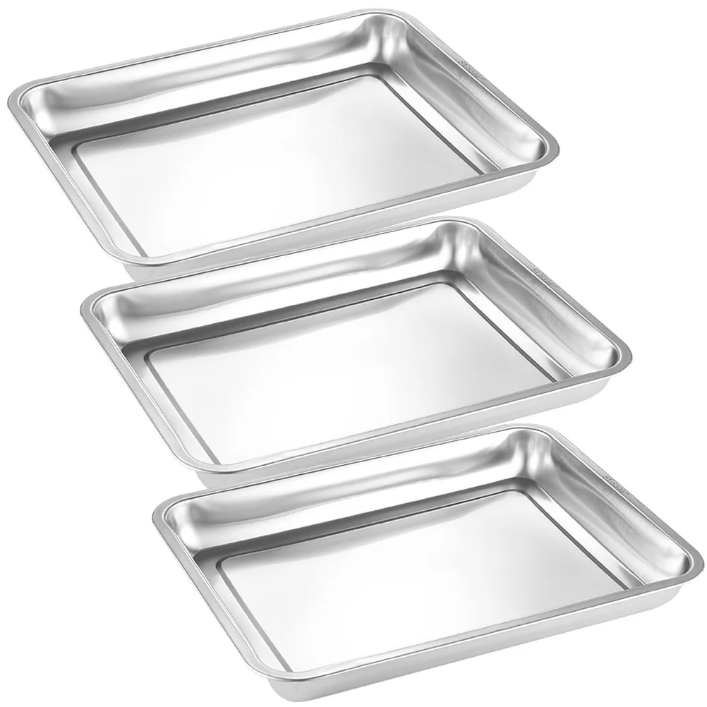3 Pcs Stainless Steel Bakeware Oven Trays for Cooking Rectangular Dessert Dish Flat Skillet Cookie Baking Banquet
3 Pcs Stainless Steel Bakeware Oven Trays for Cooking Rectangular Dessert Dish Flat Skillet Cookie Baking Banquet