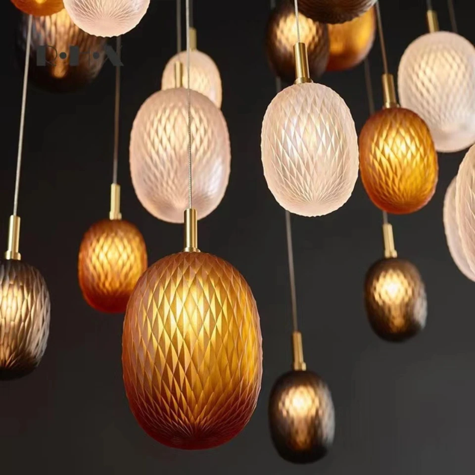Nordic Modern Stained Glass Pendant Lamp Simple Creative Pineapple Style Bar Duplex Staircase Kitchen Livingroom Decor Droplight
Nordic Modern Stained Glass Pendant Lamp Simple Creative Pineapple Style Bar Duplex Staircase Kitchen Livingroom Decor Droplight