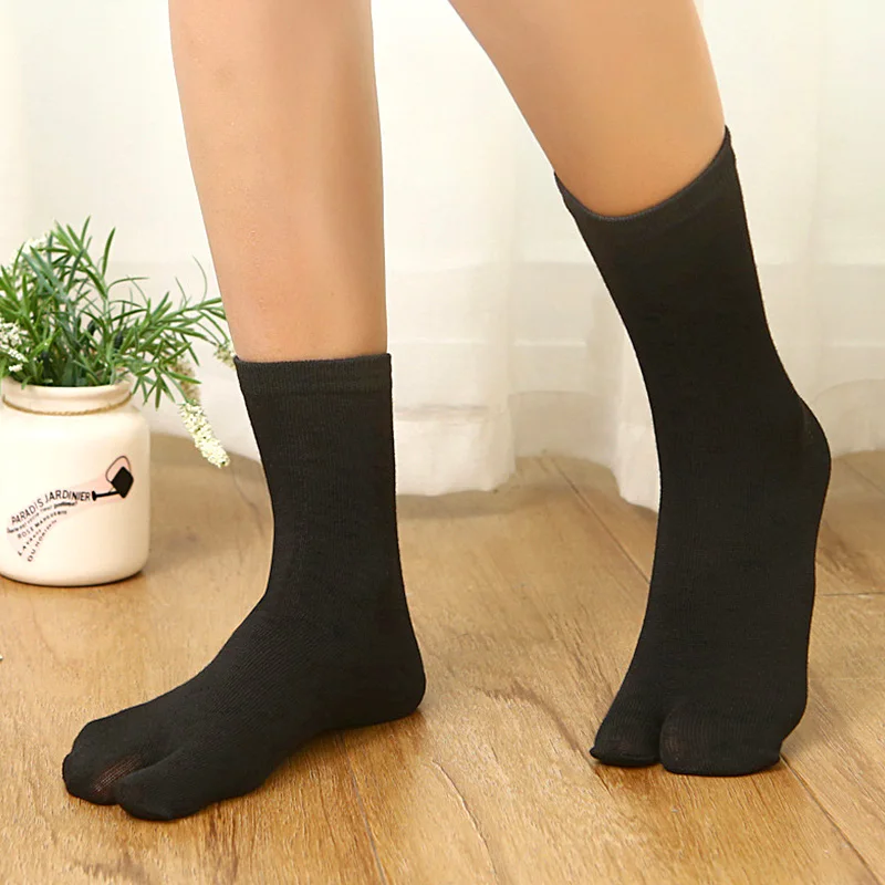 

Носки с двумя носками для мужчин и женщин, носки с двумя носками из полиэстера и хлопка, носки средней длины в японском стиле, детские носки