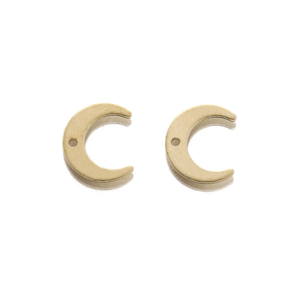 

50Pcs Raw Brass Moon Crescent Charms Pendant Charm with 2 Holes for Diy Jewelry Boho Earring Necklace Bracelet Making Findings