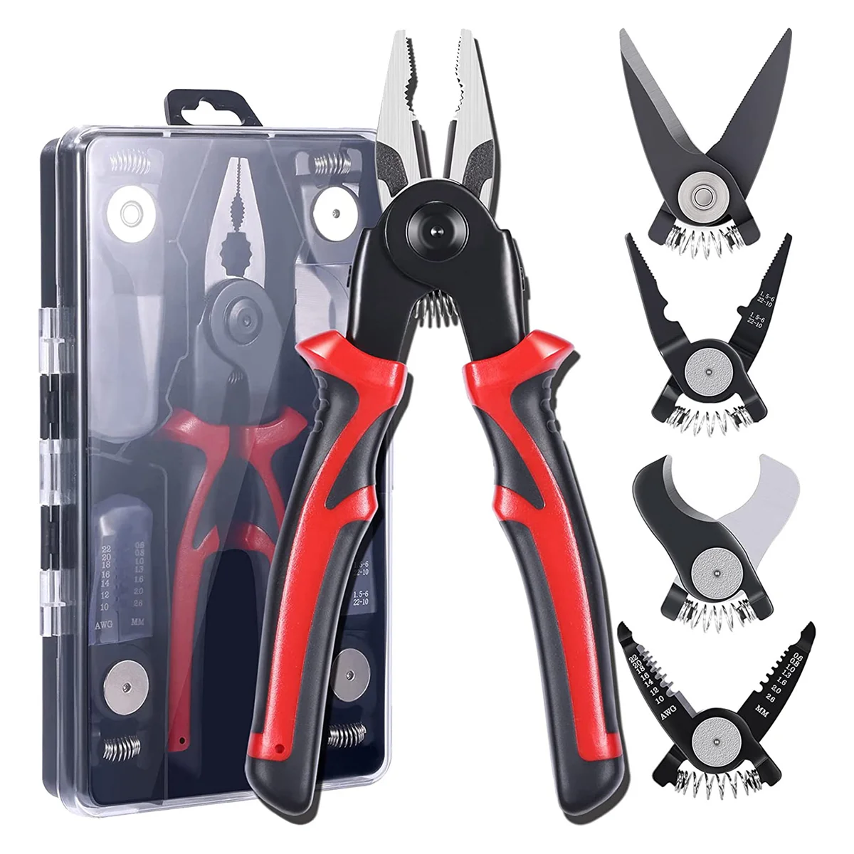 5-PCS Plier Tool Set, 5 in 1 Versatile Tool Kit, with Linesman Plier, Wire Stripper, Crimping Tools, Sheet Metal Shear
5-PCS Plier Tool Set, 5 in 1 Versatile Tool Kit, with Linesman Plier, Wire Stripper, Crimping Tools, Sheet Metal Shear