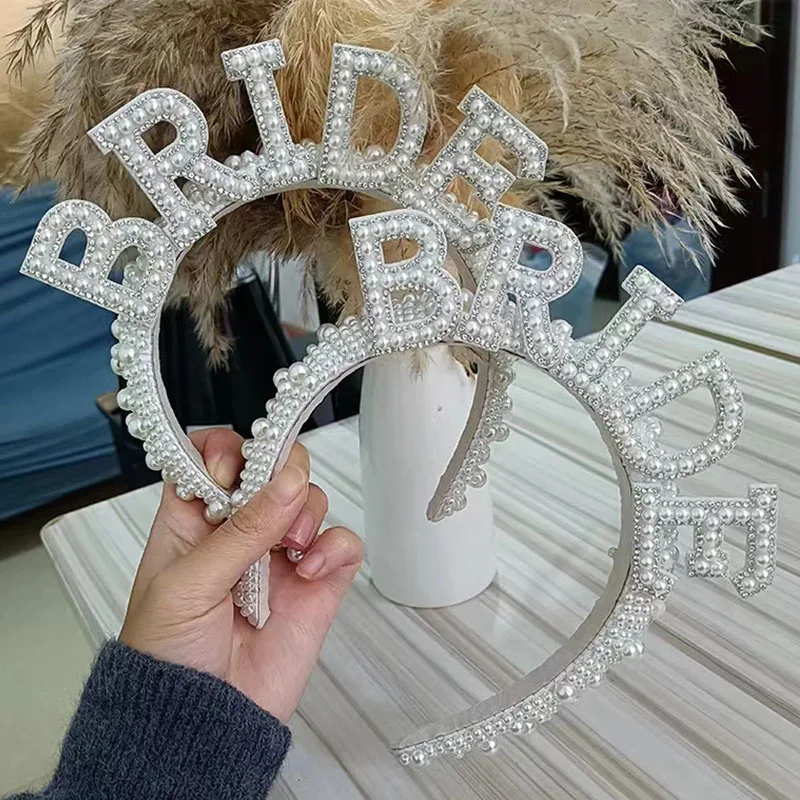 Bride to be Pearl crown Headband Bach Bachelorette hen Party Bridal Shower wedding engagement rehearsal dinner Decoration Gift
Bride to be Pearl crown Headband Bach Bachelorette hen Party Bridal Shower wedding engagement rehearsal dinner Decoration Gift