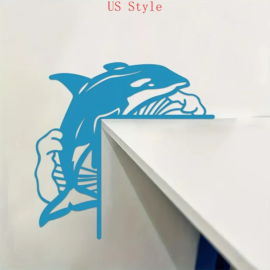 

Dolphin Colorful Home Decorative Wall Sticker Door Corner Decoration Door Frame Corner Decoration Art Decor Metal Wall Hanging G