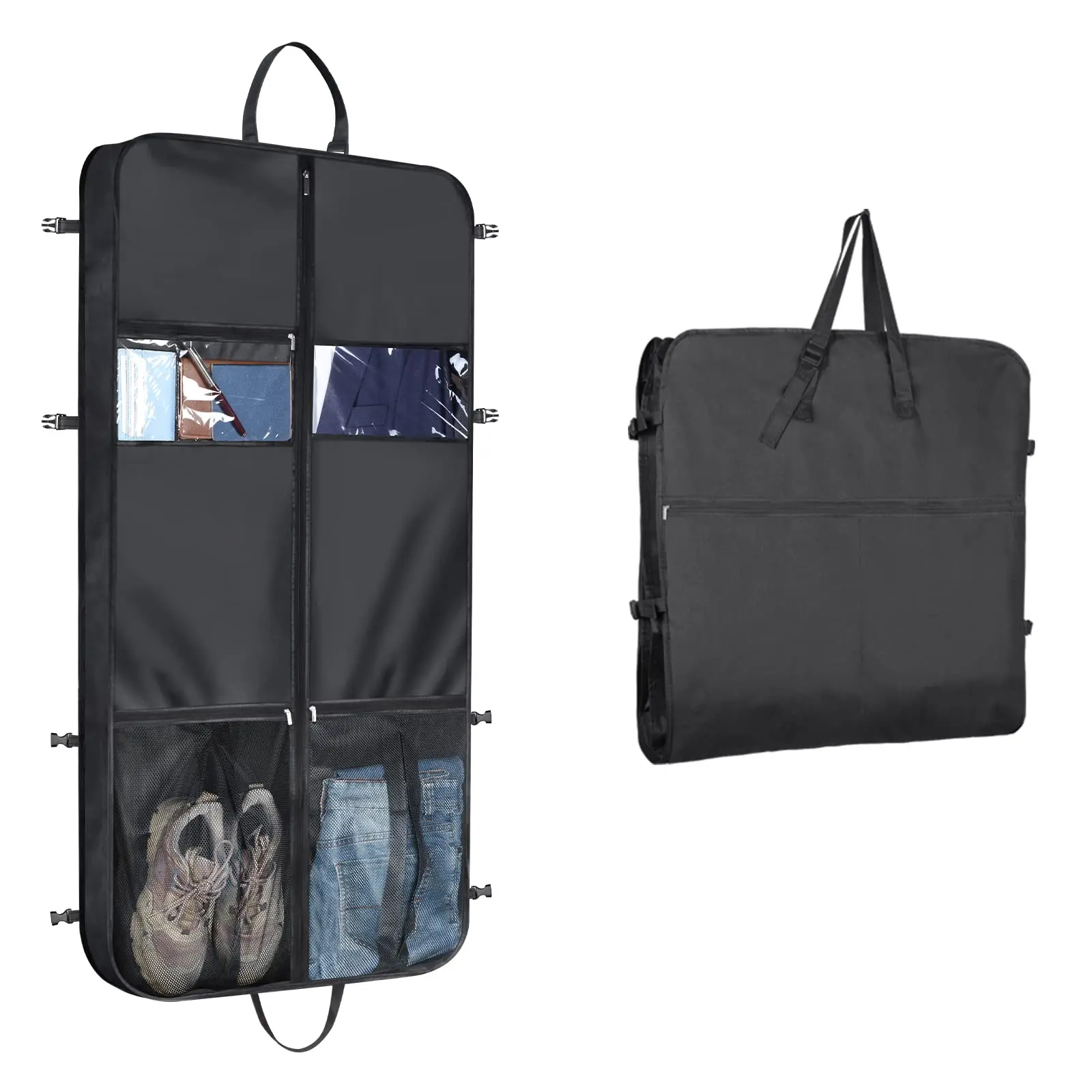 50" Travel Garment Bag, Convertible, Foldable and Durable Thick Oxford Cloth Travel Garment Bag with Handles, 6 Pockets
50" Travel Garment Bag, Convertible, Foldable and Durable Thick Oxford Cloth Travel Garment Bag with Handles, 6 Pockets