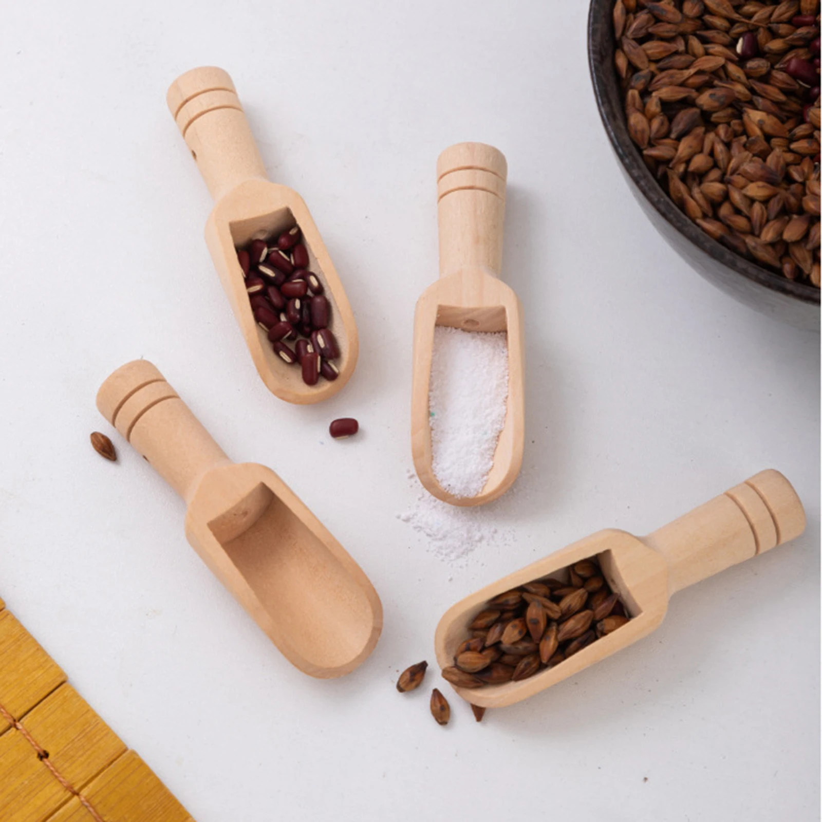 Деревянные ложки для соли для ванны, удобная на ощупь поверхность с деревянной текстурой, подходит для сахара, хлопьев, кофе
Деревянные ложки для соли для ванны, удобная на ощупь поверхность с деревянной текстурой, подходит для сахара, хлопьев, кофе