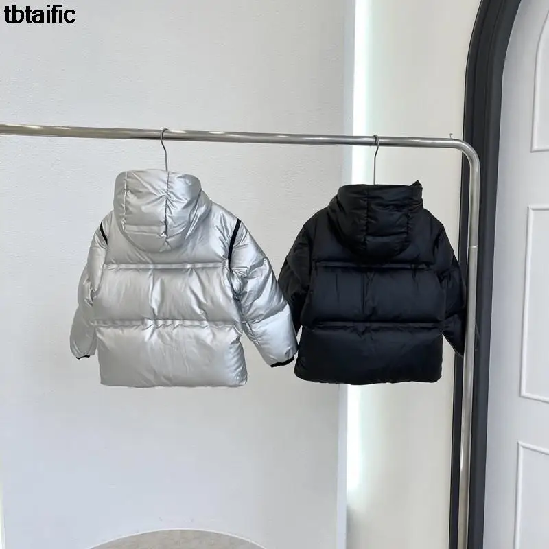 

Sleeve removable White goose down warm coats Down jackets Casual top quality 2023 winter Boy Girl hooded silver black