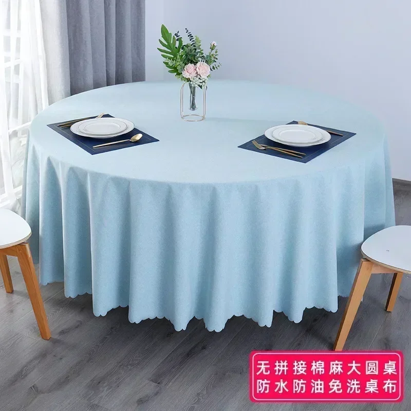 Spot Cotton linen tablecloth luxury high-class feeling light hotel home waterproof oil-proof large round table blue
Spot Cotton linen tablecloth luxury high-class feeling light hotel home waterproof oil-proof large round table blue