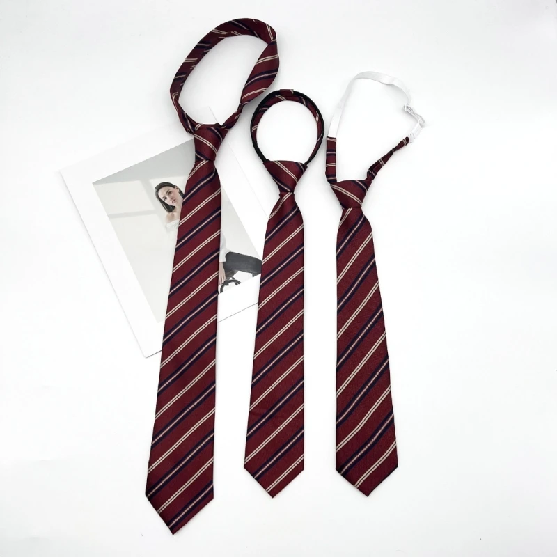 

Teens Students Shirt Necktie Women British Style Striped Uniform Detachable Collars Removable Ties Costume Accessories