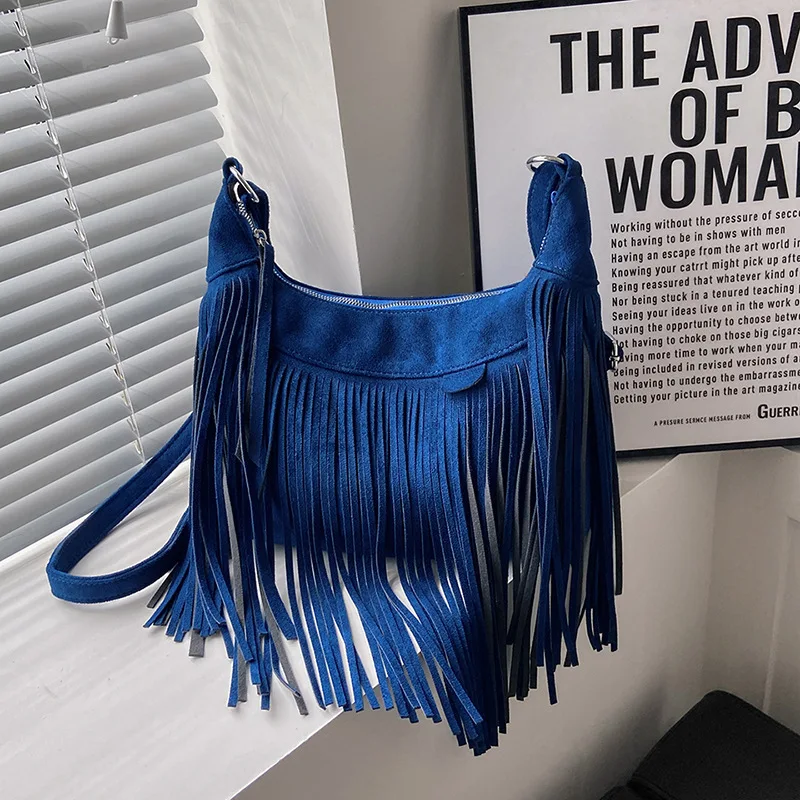 Fashion Trendy Ladies Tassel Shoulder Side Bag Retro Personality All-Match Deerskin Velvet Messenger Crossbody Bags For Women
Fashion Trendy Ladies Tassel Shoulder Side Bag Retro Personality All-Match Deerskin Velvet Messenger Crossbody Bags For Women