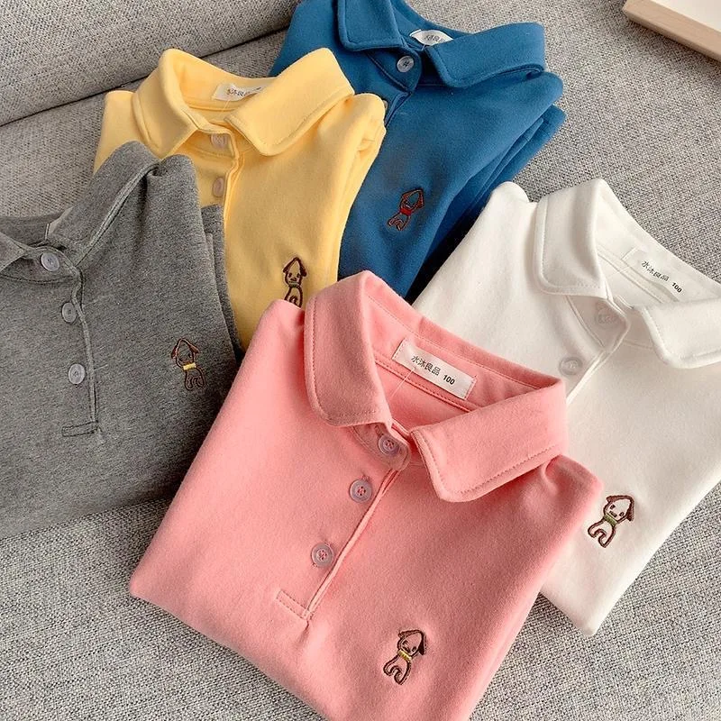 

Children's lapel top long-sleeved boy's t-shirt 2022 spring and autumn bottoming shirt polo shirt foreign style spring clothing