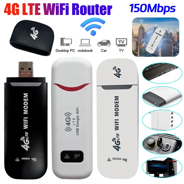 Permanence 4G sans fil USB Dongle mobile haut débit 150Mbps Modem Stick, carte SIM 4G, routeur sans fil, maison, bureau, adaptateur WiFi 1