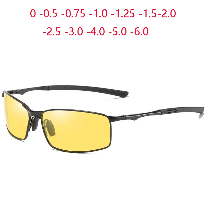 

0 -0.5 -0.75 To -6.0 Sport Anti-Glare Square Myopia Sunglasses Men Polarized Fashion Driving Prescription Sun Glasses For Male