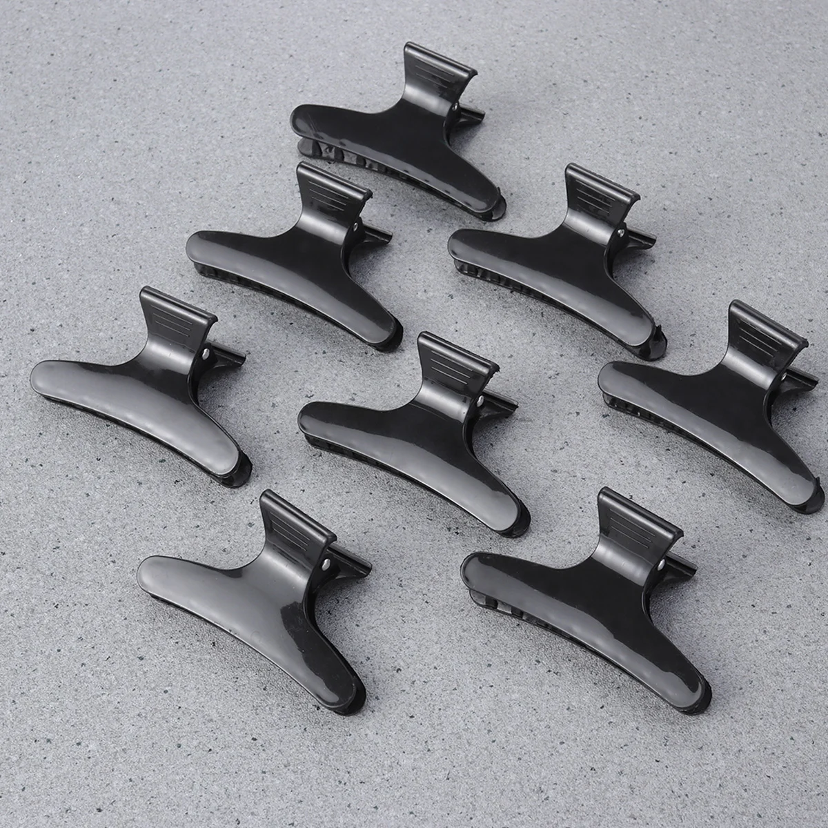 

8PCS Clamps Non-slip Chic Styling Claw Hair Clips for Hair Salon (Black)