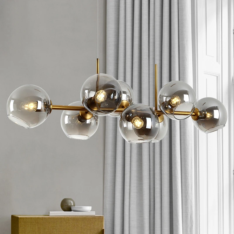 Mordern 8 heads chandelier black gold hanging lamp Loft clear smoke gray galss chandelier lighting for dining room living room
Mordern 8 heads chandelier black gold hanging lamp Loft clear smoke gray galss chandelier lighting for dining room living room