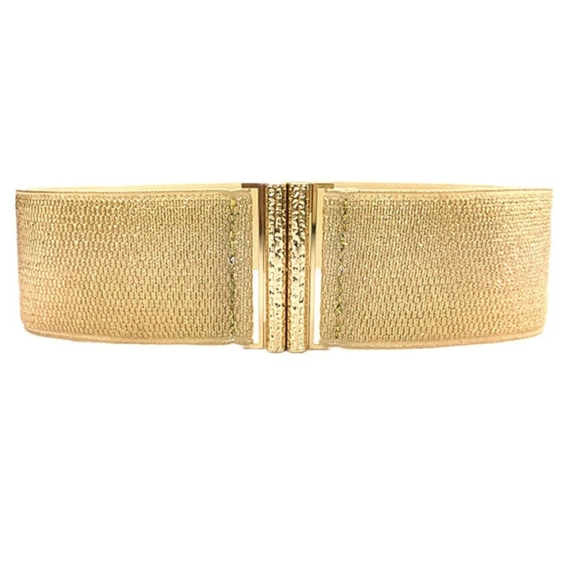

Fashion Wide Corset Belt Women Elastic Gold Waspie Belt for Teenager Girl Glitter Waist Cincher DownJacket Dress Decor