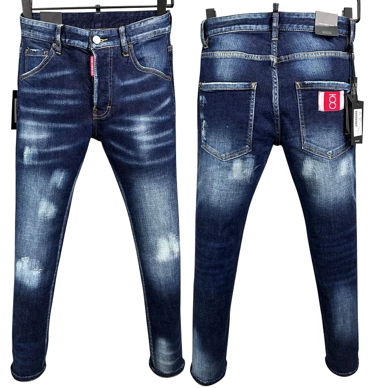 Men's denim trousers embroidered fashion label Italian windbrushed white small straight foot hip 9890 straight leg pants
Men's denim trousers embroidered fashion label Italian windbrushed white small straight foot hip 9890 straight leg pants