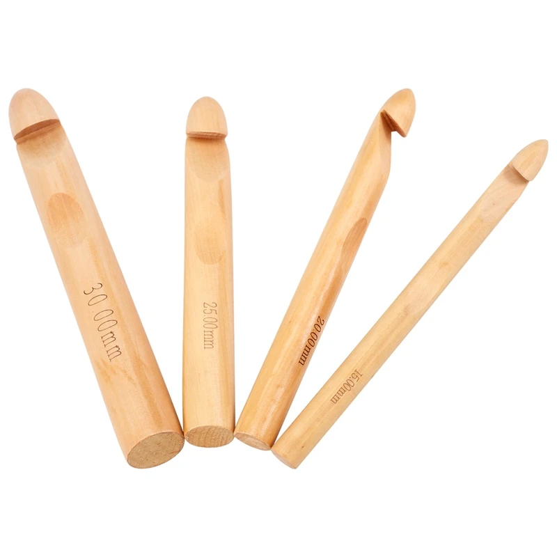 

Большие Крючки для вязания 15 мм, 20 мм, 25 мм, 30 мм, набор деревянных крючков для вязания крючком, крупные крючки для вязания крючком