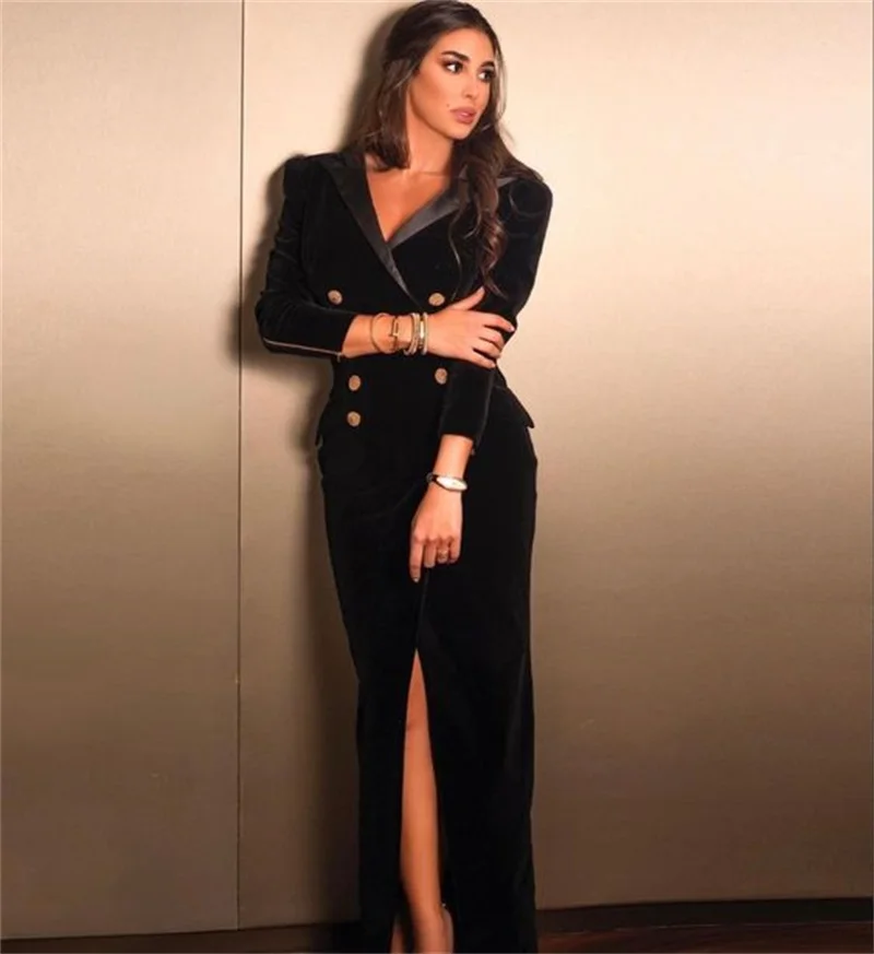 Designer Velvet Women Suit Blazer Jacket Double Breasted Maxi Prom Dress Wedding Tuxedo Formal Office Lady Coat Tailored Made
Designer Velvet Women Suit Blazer Jacket Double Breasted Maxi Prom Dress Wedding Tuxedo Formal Office Lady Coat Tailored Made