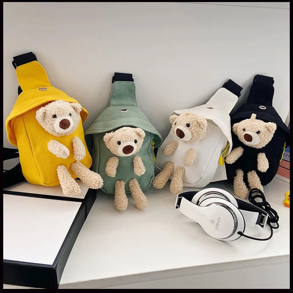 Cute Small Bag Popular New Bear Canvas Waist Bag Women Fashion One Shoulder Cartoon Cross Body Chest Bag Luxury Bags Designer
Cute Small Bag Popular New Bear Canvas Waist Bag Women Fashion One Shoulder Cartoon Cross Body Chest Bag Luxury Bags Designer