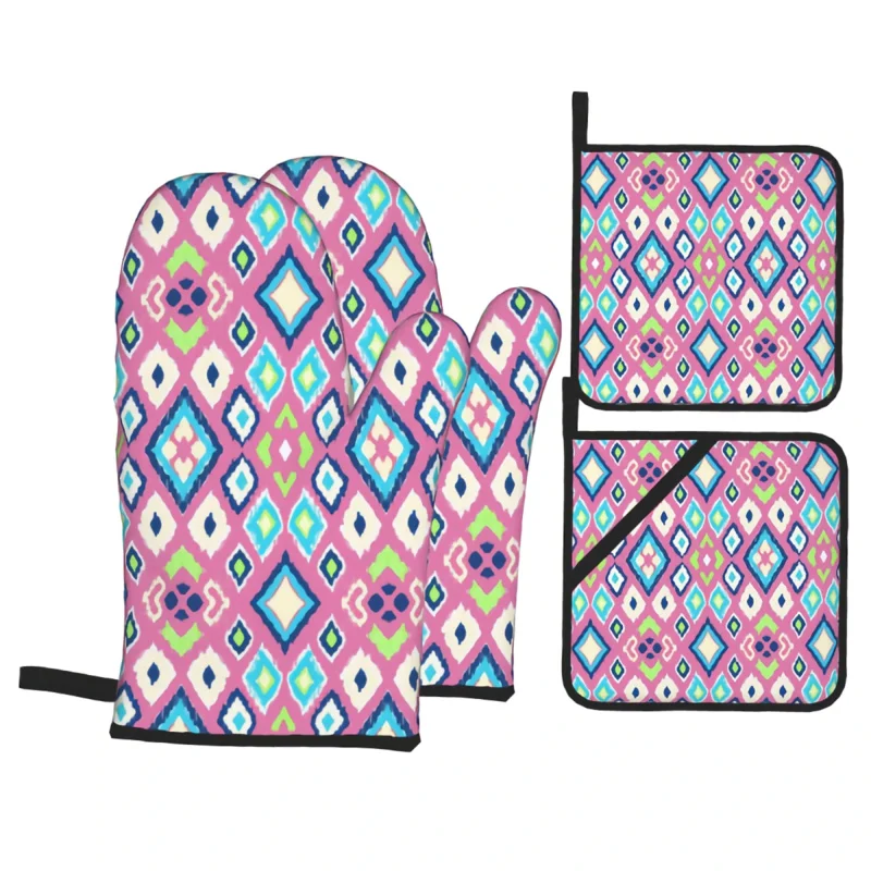 Geometric Folklore Oven Mitts and Pot Holders - 4PCS Set Baking Gift for Mom Oven Gloves & Hot Pads
Geometric Folklore Oven Mitts and Pot Holders - 4PCS Set Baking Gift for Mom Oven Gloves & Hot Pads
