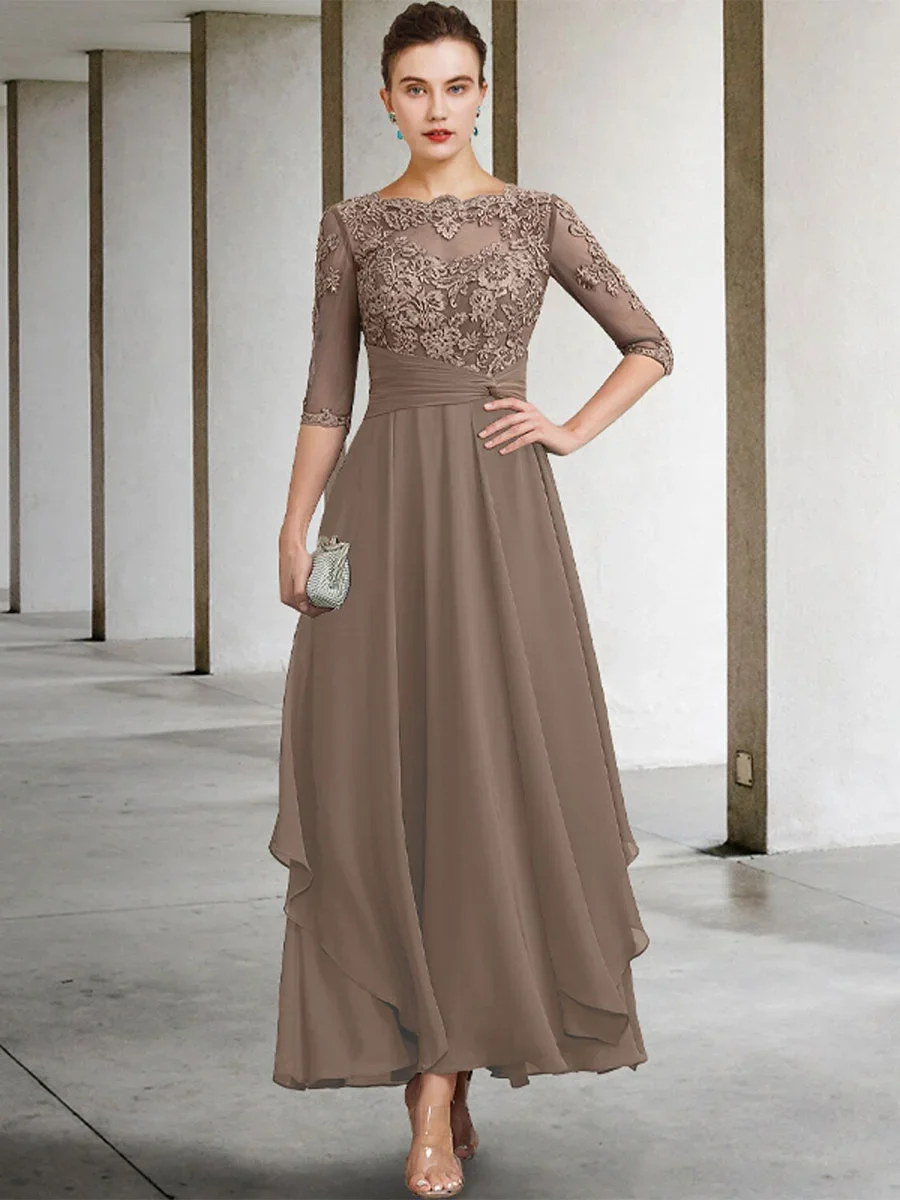 Gorgeous Mother Of The Bride Dresses Chiffon Scoop Neck Short Sleeve A Line Lace Applique Ankle Length Wedding Guest Party Gowns
Gorgeous Mother Of The Bride Dresses Chiffon Scoop Neck Short Sleeve A Line Lace Applique Ankle Length Wedding Guest Party Gowns