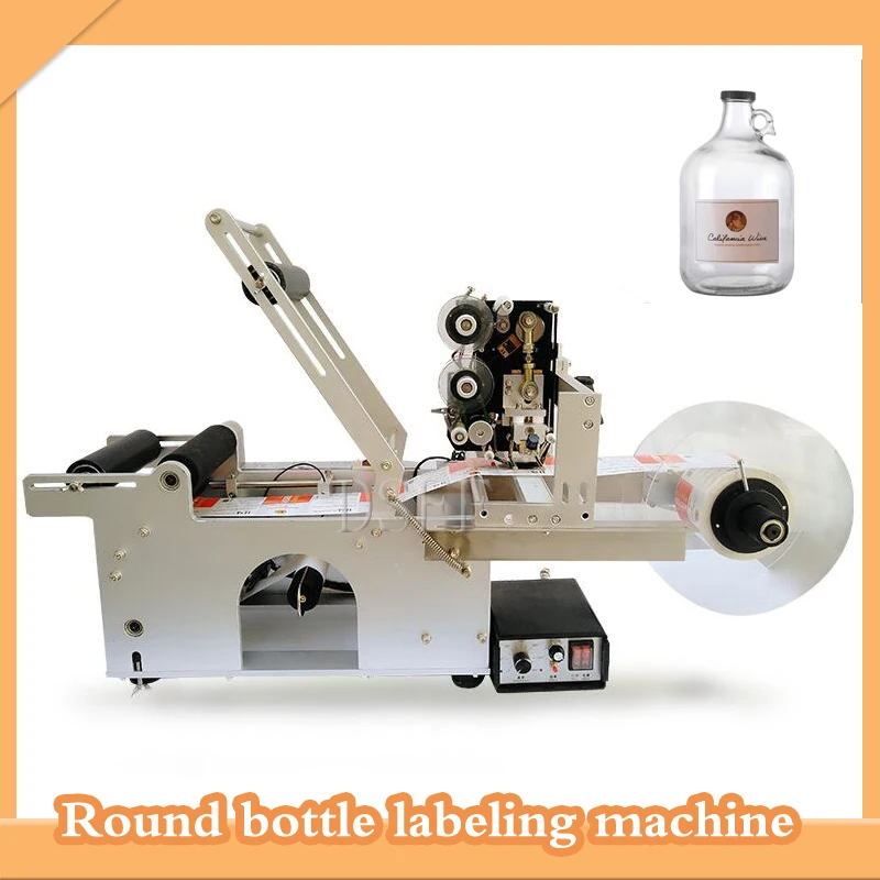 

Commercial Round Bottle Label Printer, Industrial Time/Date/Character Inkjet Coding Labeling Machine