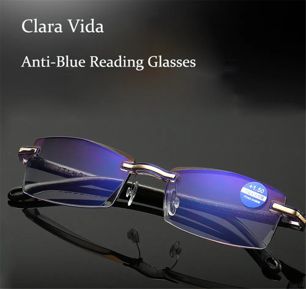 Clara Vida Rimless Anti Blue Reading Glasses Portable Presbyopia Fashion Eyeglasses for men for women +1.5 +2 +2.5 +3 +3.5 +4
Clara Vida Rimless Anti Blue Reading Glasses Portable Presbyopia Fashion Eyeglasses for men for women +1.5 +2 +2.5 +3 +3.5 +4