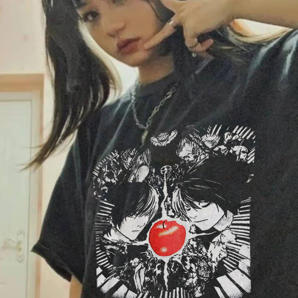 Funny Summer Women T Shirt Anime Death Note Oversized T Shirt Unisex Harajuku Style Vintage Washed Tshirts Streetwear Y2k Tops
Funny Summer Women T Shirt Anime Death Note Oversized T Shirt Unisex Harajuku Style Vintage Washed Tshirts Streetwear Y2k Tops