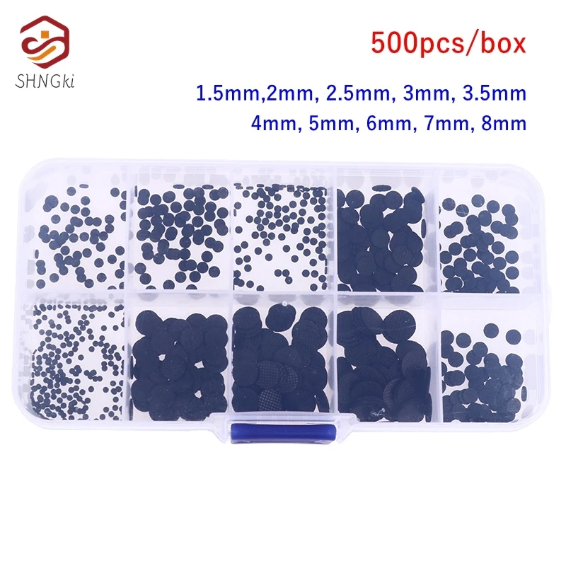 

500pcs/box 1.5-8mm Different Sizes Conductive Rubber Pads Keypad Repair Kit For IR Remote Control Conductive Rubber Buttons