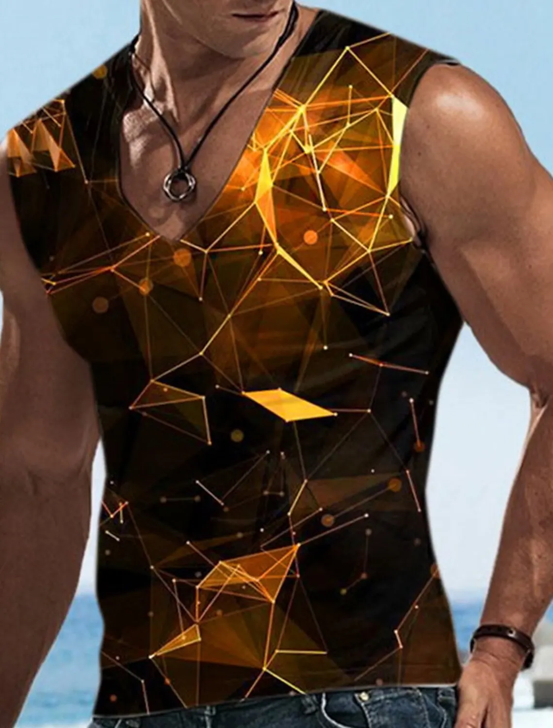 Summer Men's Tank Top Pattern Geometric V Neck 3D Print Casual Travelwear Fitness Sports Men's Oversized Top 2Xs-6Xl Comfortable
Summer Men's Tank Top Pattern Geometric V Neck 3D Print Casual Travelwear Fitness Sports Men's Oversized Top 2Xs-6Xl Comfortable