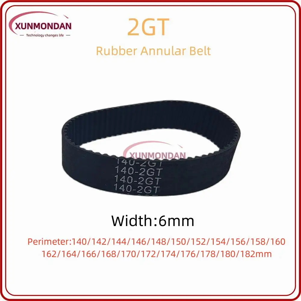 

Xunmondan 2GT/GT2 Timing Belt 140/142/144/146/148/150/152/154/156/158/160/162/164/166/168/170/172/174/176/178/180 Belt Width 6mm