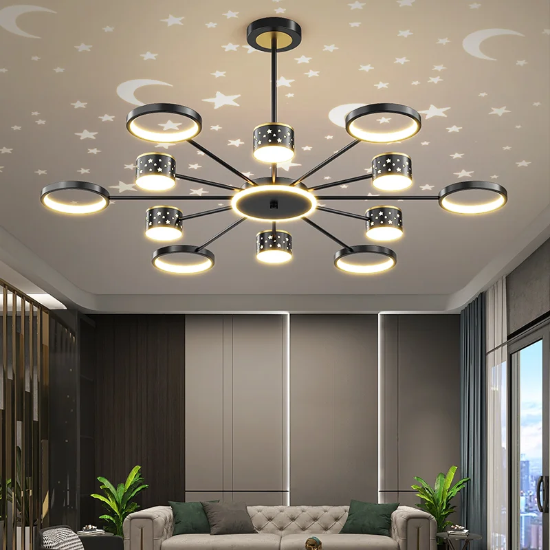 

New Nordic Light Luxury Modern Minimalist Atmosphere Starry Sky Chandelier For Bedroom Dining Room Kithen Fixtures Dimmable lamp