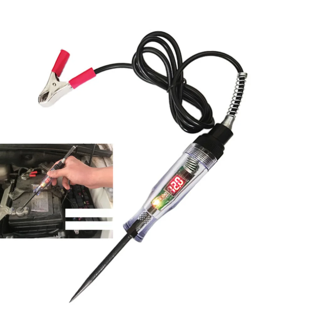 Probe Detector LCD Tester 6V-24V ABS+Metal Digital Electric Voltage Test Pen LED Light For Checking Circuits Fuses
Probe Detector LCD Tester 6V-24V ABS+Metal Digital Electric Voltage Test Pen LED Light For Checking Circuits Fuses