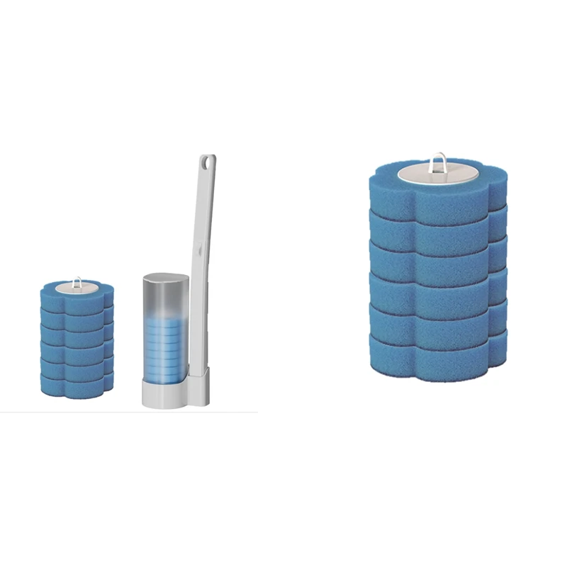 

Disposable Contact-Free Household Disposable Toilet Brush Set,Ocean Flavor Easy Install